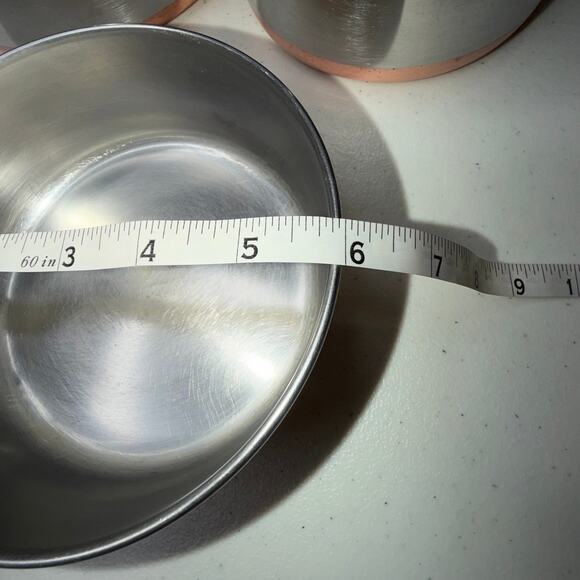 Revere Ware Copper Bottom 3 Piece Saucepots Stainless Steel No Lids 1801 USA VTG - Picture 7 of 12